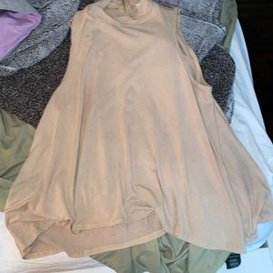 Nude high neck tank top